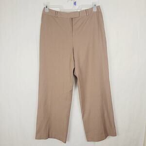 Brooks Brothers 346 camel tan wide leg trouser womens size 12 preppy old money